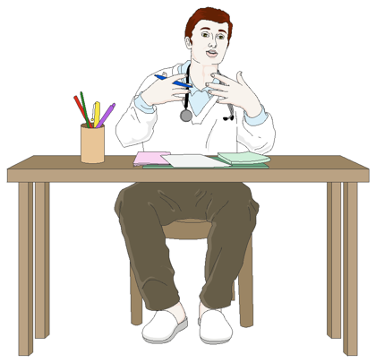 Gespräch zwischen Arzt und Patient